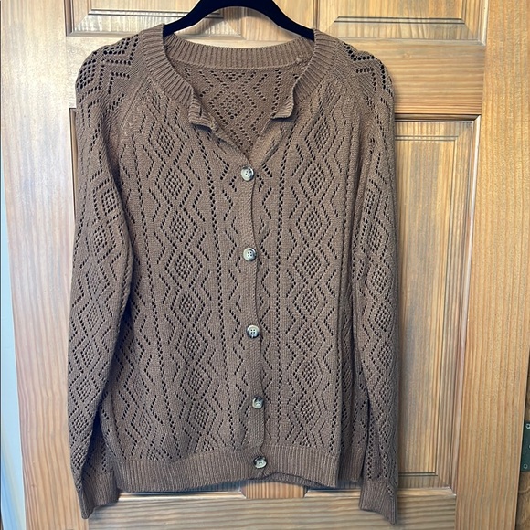 Women's Brown Knit Sweater - Picture 1 of 2
